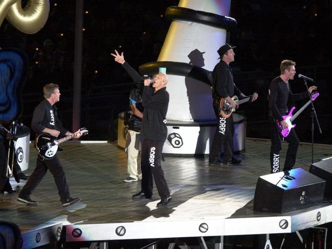 Midnight Oil making a statement at the Olympics. Picture: Nathan Edwards..