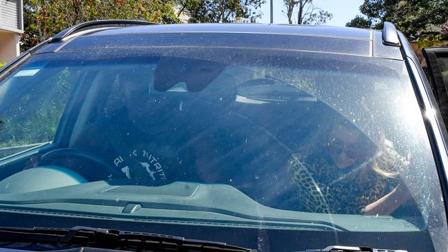 Rugby League legend Wendell Sailor picking his son up from the police station. Picture: NCA NewsWire / Simon Bullard.