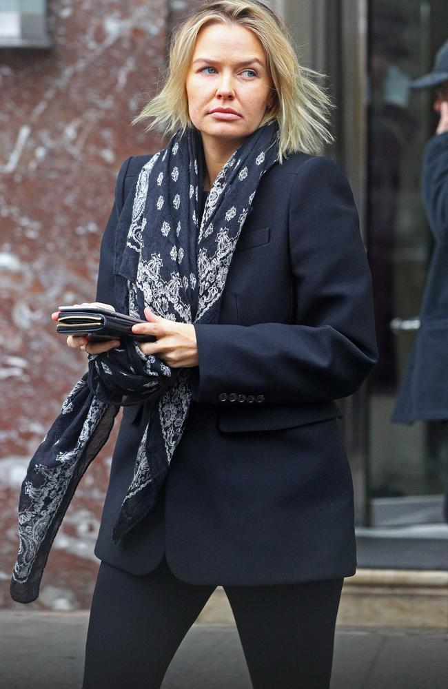 A barefaced Lara Bingle steps out in New York City.