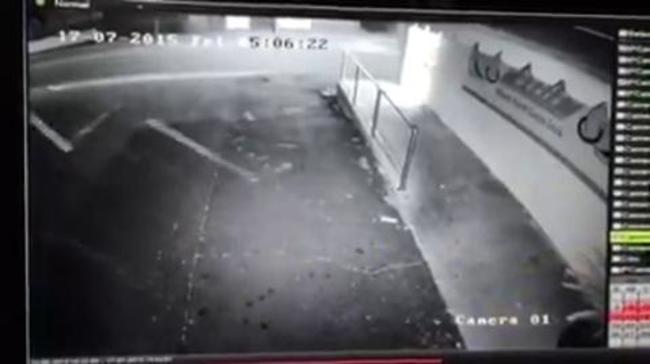 Snow captured on butcher's CCTV