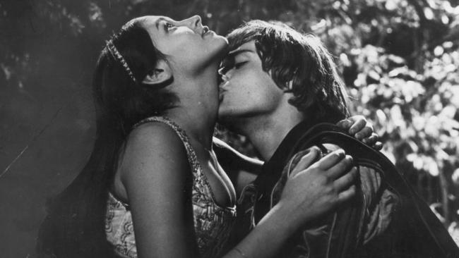 Olivia Hussey and Leonard Whiting in Zeffirelli’s <i>Romeo and Juliet </i>(1968).