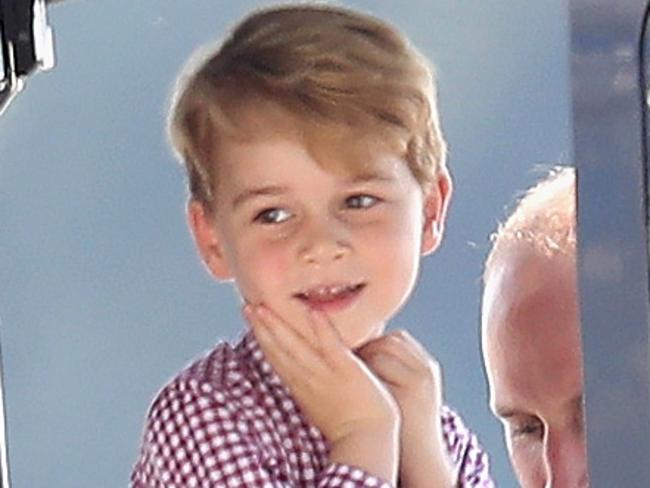 Prince George excited about a helicopter in Hamburg. Picture: Chris Jackson/Getty Images.