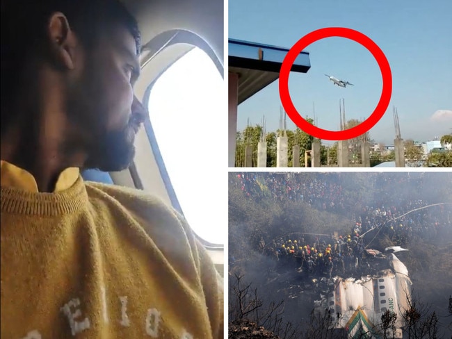 Harrowing new footage has captured the panicked final moments inside a plane before it crashed in Nepal, along with the fiery aftermath. WARNING: Distressing.