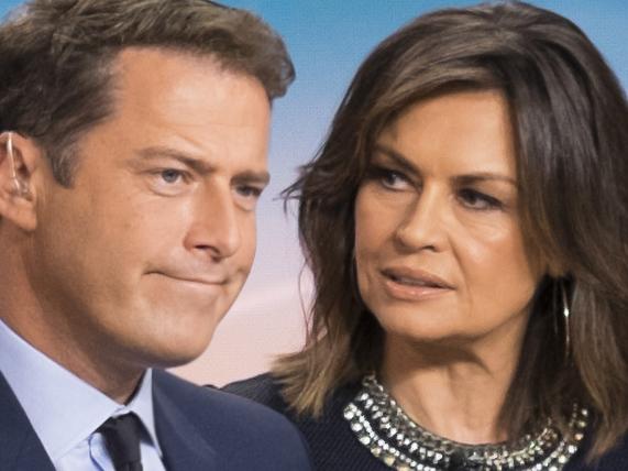 COMPOSITE IMAGE Today show cast Sylvia Jeffreys, Karl Stefanovic, Lisa Wilkinson, Richard Wilkins and Tim Gilbert on the set of the Channel 9 show