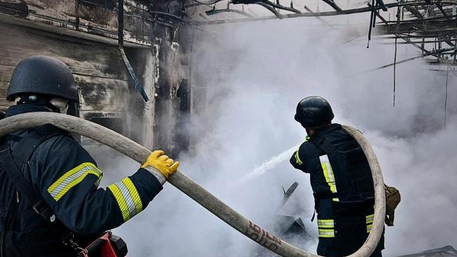 This drone strikes come a fortnight after similar Russian strikes in Kyiv. Picture: Ukrainian State Emergency Service/AFP