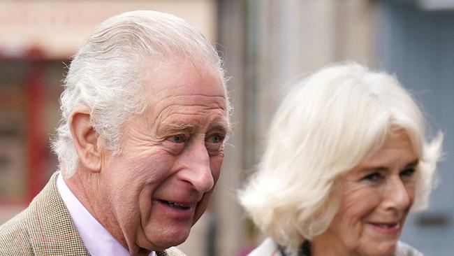 Britain's King Charles III, left, and Britain's Camilla, Queen Consort, right. Picture: AFP