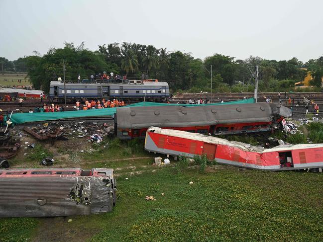 Railway teams worked non-stop restoring tracks after India's deadliest train crash in decades, a tragedy that has reignited safety concerns about one of the largest networks in the world. Picture: AFP