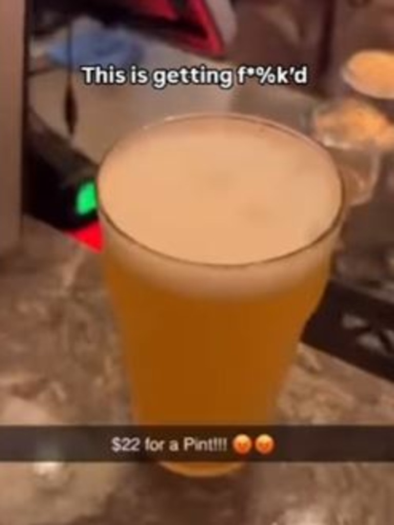 A Sydney pubgoer has been left in disbelief after forking out an insane amount for a pint. Picture: Instagram/Bondi Lines