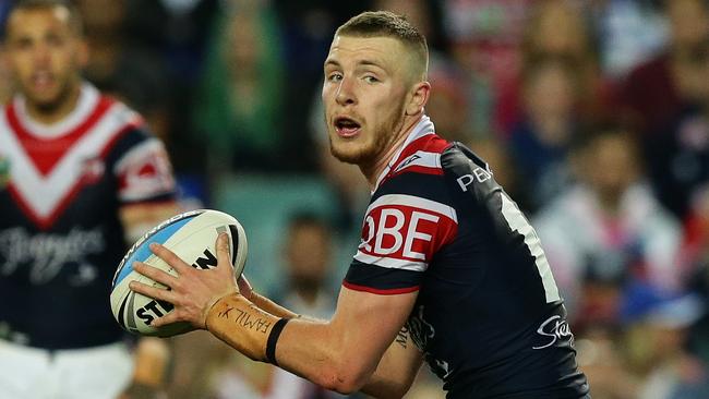 Roosters Jackson Hastings during the Sydney Roosters v Canterbury Bulldogs first NRL Semi Final at Allianz Stadium, Sydney. Pic Brett Costello