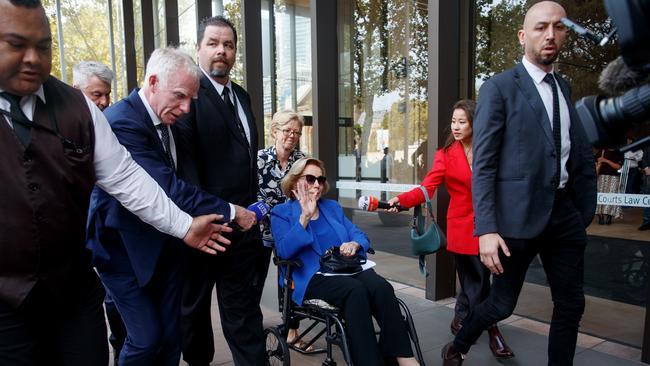 Ita Buttrose was grilled by reporters as she left the Federal Court on Tuesday. Picture: NewsWire/Nikki Short.