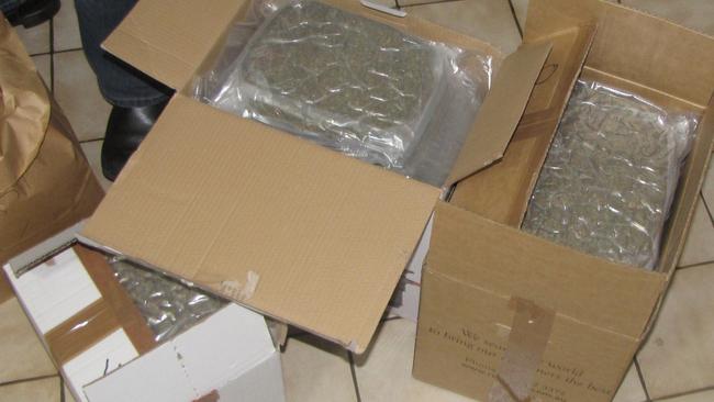 The cannabis was vacuum-sealed and transported interstate in cardboard boxes. Picture: Australian Federal Police