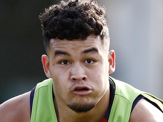 Melbourne Rebels player Hunter Paisami looks to pass a ball during a team training session in Melbourne, Tuesday, July 3, 2018. (AAP Image/Daniel Pockett) NO ARCHIVING