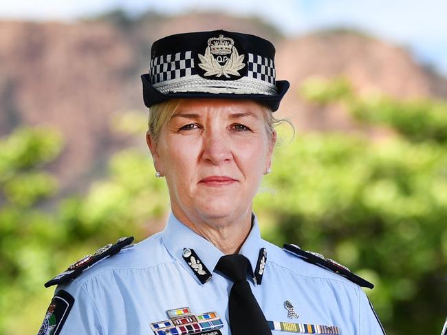 Queensland Police Commissioner Katarina Carroll and Assistant Commissioner Brett Schafferius in Townsville. Picture: Alix Sweeney