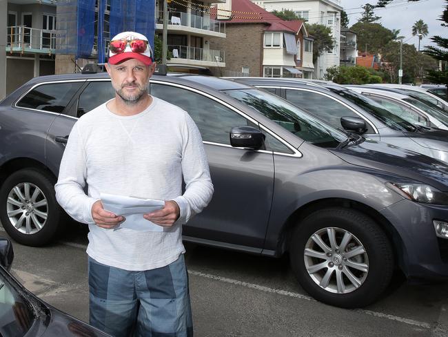 Local resident Dean Logan was left furious over incorrect parking ticket. Picture: Virginia Young.