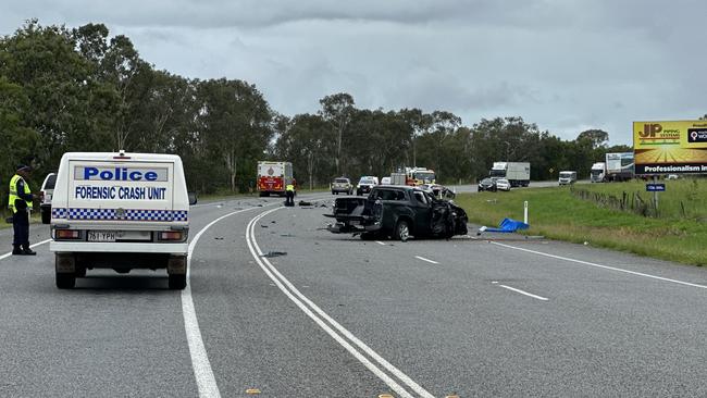 One person was seriously injured in the crash near Balberra on the Bruce Highway, closing it in both directions. Photo: Heidi Petith