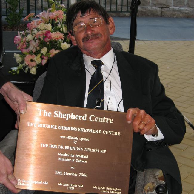 In 2006 the Bourke Gibbons Shepherd Centre was opened in his name. Picture: Supplied