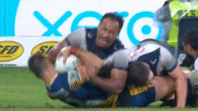 The elbow connected with Matterson's head.