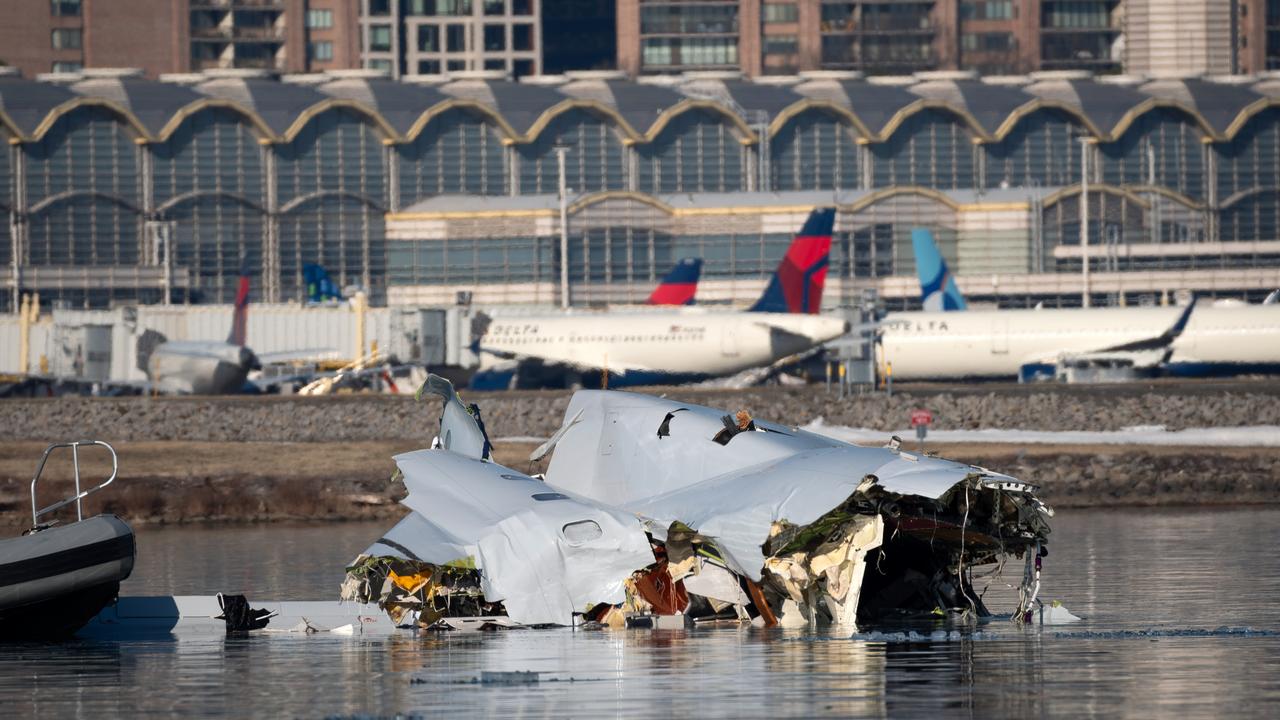 The Coast Guard investigates aircraft wreckage on the Potomac River on January 30, 2025 in Washington, DC. (Photo by Petty Officer 1st Class Brandon Giles/ U.S. Coast Guard via Getty Images)