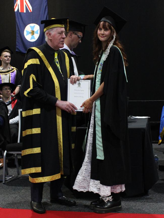 Felicity Fogarty graduated with a Bachelor of Nursing at the CQUniversity graduation ceremony in Bundaberg on December 14, 2023.