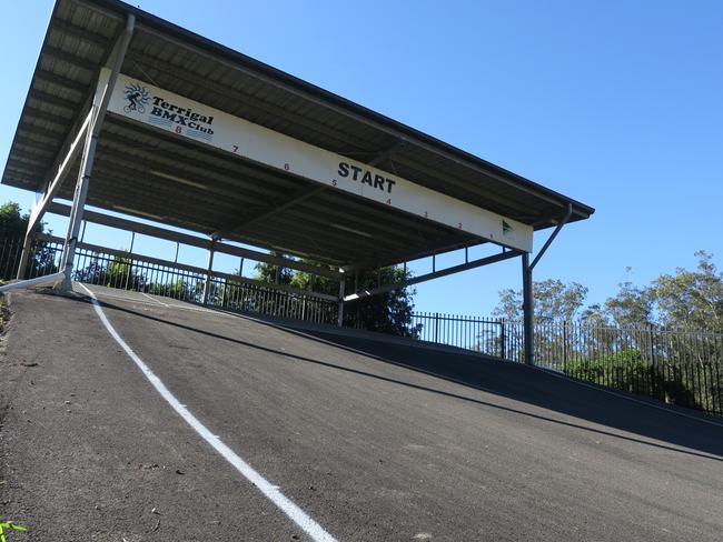 A long way to the top. The starting race has been resurfaced with new asphalt. Picture: Richard Noone