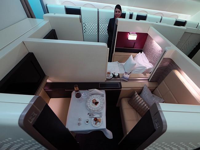 Etihad Airways will be targeting premium high-yielding passengers as the company announced that its Airbus A380 will offer hotel-style bedrooms. Picture: Karim Sahib / AFP