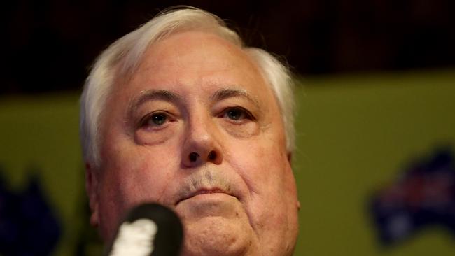 United Australia Party leader Clive Palmer, pictured here at his campaign launch on May 2nd, has won over one confident punter. Picture: AAP Image/Kelly Barnes.