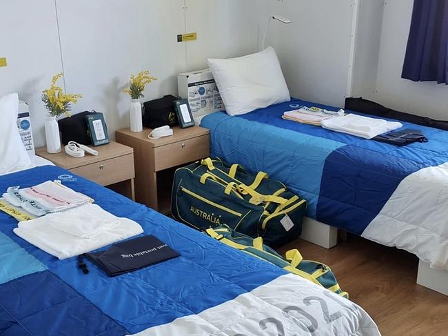 Most members of the Australian team are nestled in their apartments after arriving shortly after 2am on Sunday. Picture: Instagram