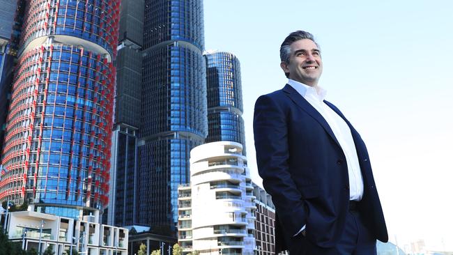 8/9/21: Lendlease CEO & MD Tony Lombardo at Barangaroo in Sydney which was built by Lendlease. John Feder/The Australian.