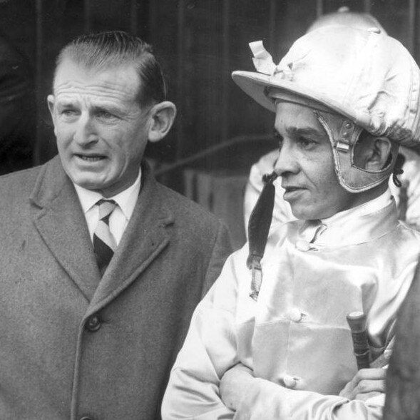 Trainer Ray Hutchins (left) and Jockey Frank Reys.