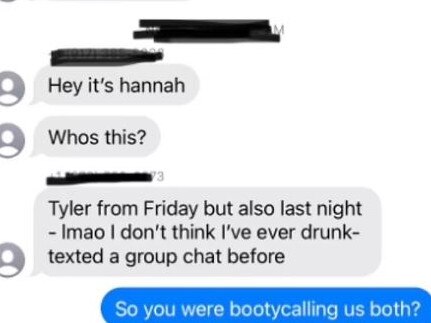 A New York man has been slammed on social media after “drunkenly” texting two women for a booty call in the same chat. Picture: Facebook