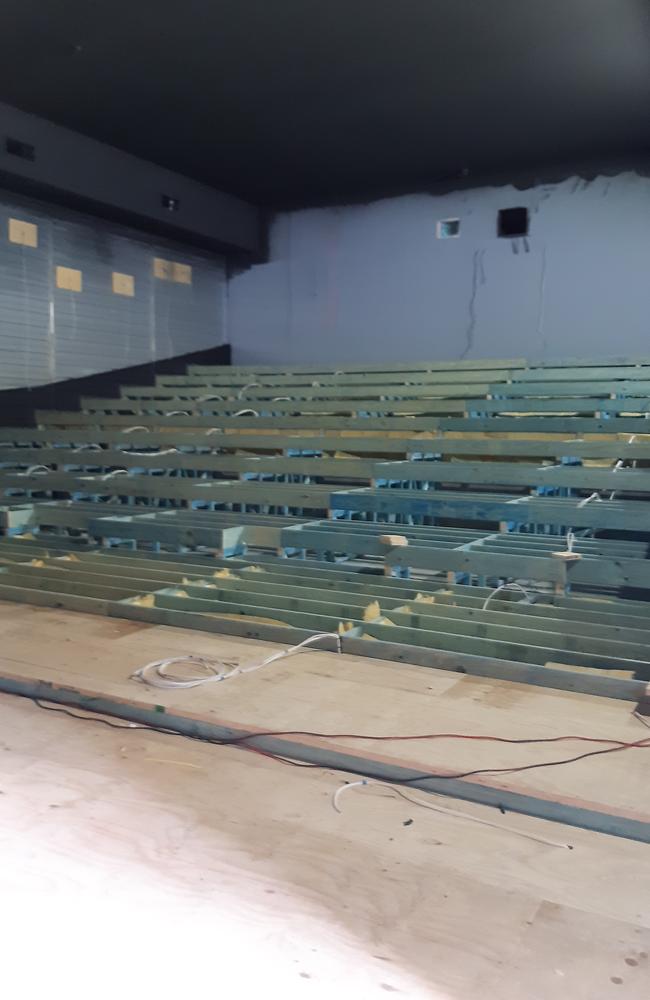 Inside the Family Cinema under construction in Wynnum.