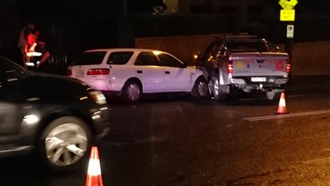 A two-car collision on Punt Rd on June 9, 2017. Pic: Supplied