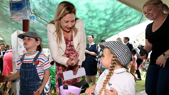 Former Queensland Premier Annastacia Palaszczuk announced the Free Kindy initiative at a childcare centre in Brisbane. Picture: Dan Peled / NCA NewWire