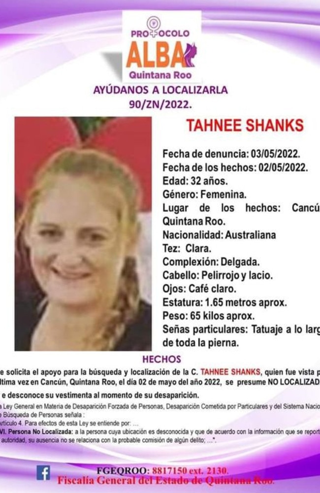 Whitsundays woman Tahnee Shanks has gone missing in Mexico. Her daughter Adelynn was found alone at a church. Picture: Facebook