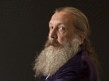 LONDON, UNITED KINGDOM - SEPTEMBER 6: Portrait of English comic book writer Alan Moore, taken on September 6, 2013. Moore is often considered the finest writer in the comics medium, and is best known for his graphic novels Watchmen and V For Vendetta. (Photo by Kevin Nixon/SFX Magazine/Future via Getty Images)