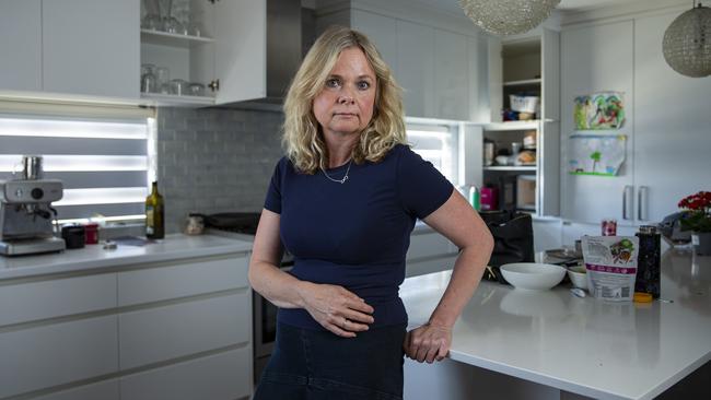 Karen Redhead, who lost her husband Jamie Bell to a rare cancer and struggled to have Cbus pay out his superannuation, at home in Perth. Picture: Ross Swanborough