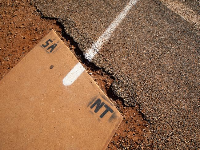 NT/SA border closure 24 March 2020. Photo: EMMA MURRAY