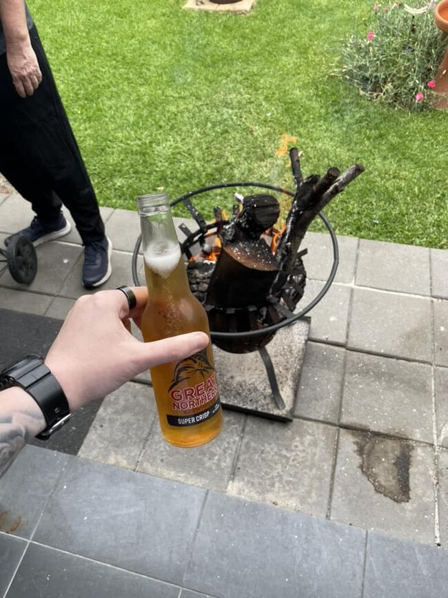 Beer roasting on an open fire? Adelaide's Chilly Christmas Day. Reader’s photos. Picture: Caitlin Futter