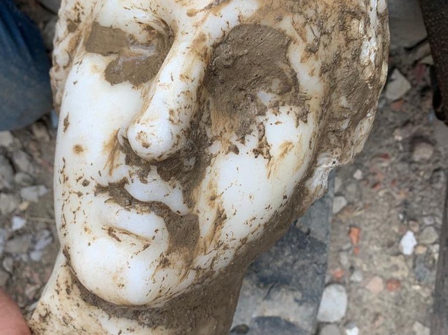 Tradies have unerathed a “a splendid intact marble” head during works in the historic centre of Rome.