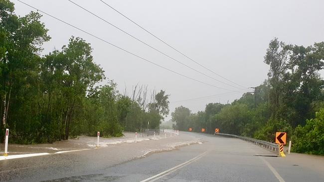 Dunne Road (via Yorkeys Knob) has been reduced to one lane. Levels are expected to rise with continued rainfall.