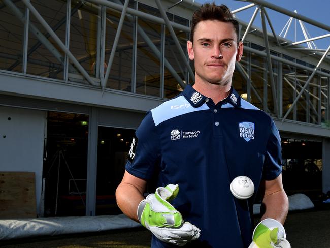 Cricketer Jay Lenton at the Sydney Cricket Ground (AAP Image/Joel Carrett)