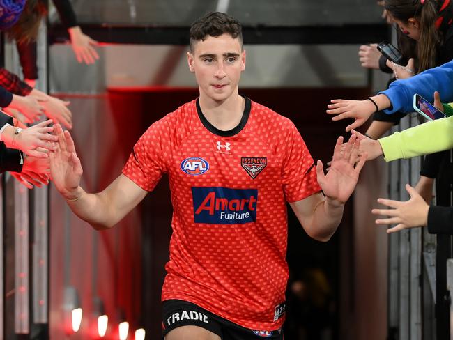 Elijah Tsatas is trying to find a spot in a stacked Essendon midfield. Picture: Quinn Rooney/Getty Images