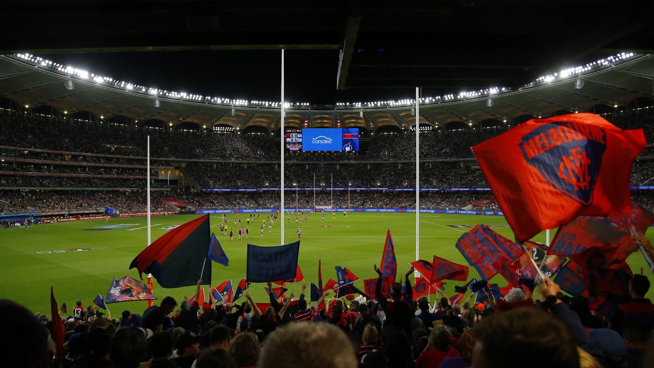 The 2021 AFL Grand Final was played under lights at Optus Stadium in Perth. Picture: James Worsfold/AFL Photos/Getty Images