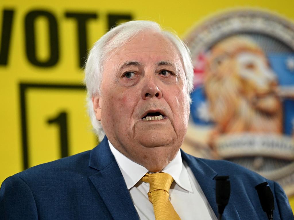 Billionaire Clive Palmer spent tens of millions on advertising and mass text campaigns for his newly named Trumpet of the Patriots. The investment has not paid off. Picture: Getty