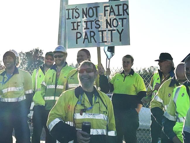 Submarine worker strike at ASC Osborne. Picture: Supplied