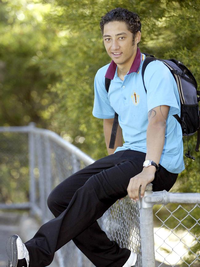 Benji Marshall, 18, back at school after his debut for Wests Tigers. Pic: Adam Ward