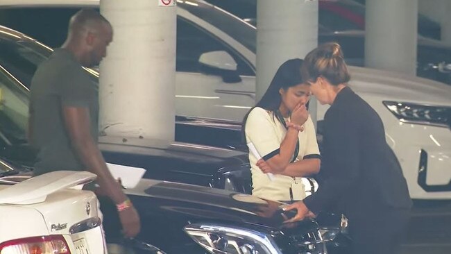 The alleged victims assisting police after the shooting. Picture: 9 NEWS