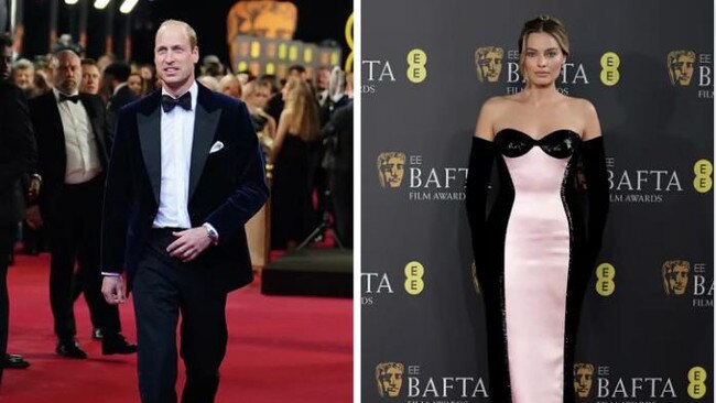 Prince William and Margot Robbie at the BAFTAs.