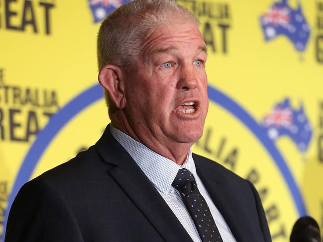 Former rugby league champion Greg Dowling will lead Clive Palmer’s United Australia Party in the October 31 Queensland election. Picture: Richard Gosling