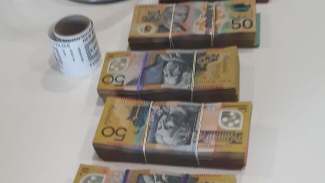 Cash seized during investigations into a northwest Sydney 'dial-a-dealer' drug syndicate. Picture: NSW Police